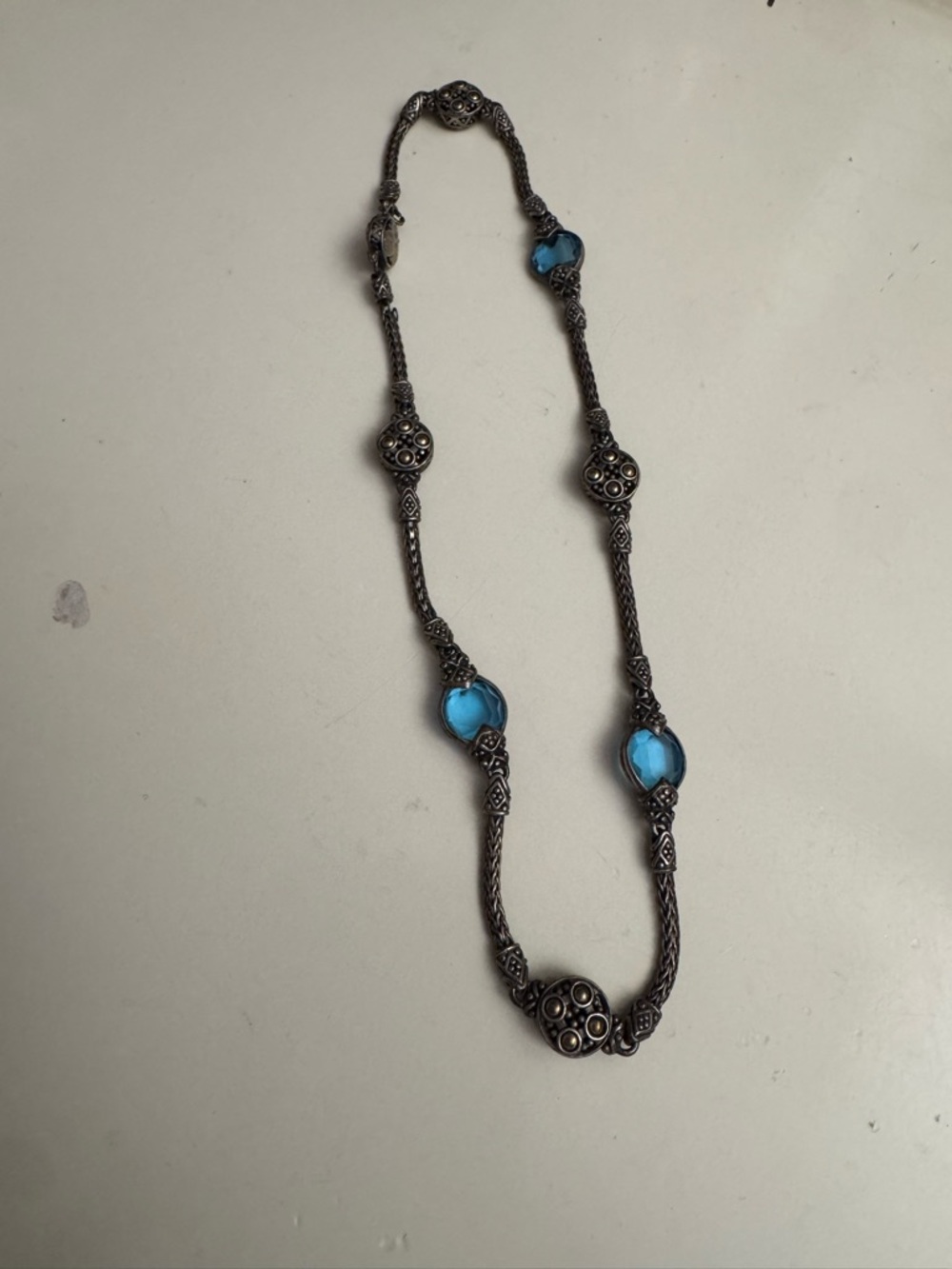 John hardy Sterling Silver Blue Stone Necklace - Women Jewelry - Picture 4 of 8